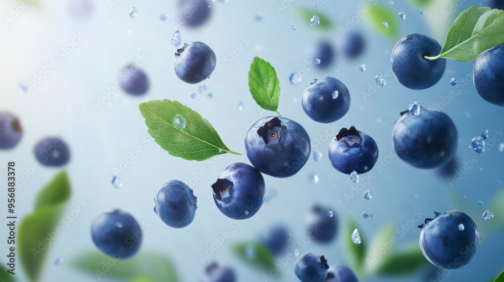 isolated blueberries with green leaves isolated blueberries with green leaves