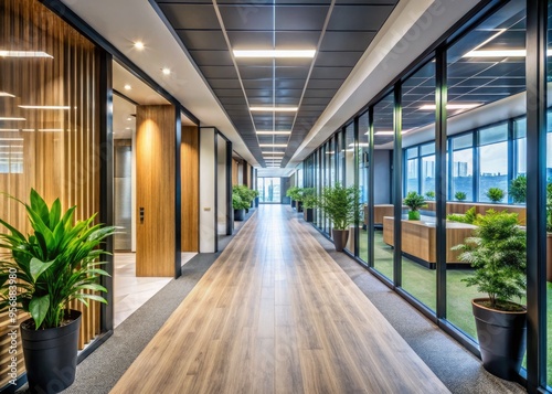 * Office building corridors relaxed candids professional atmosphere corporate spaces