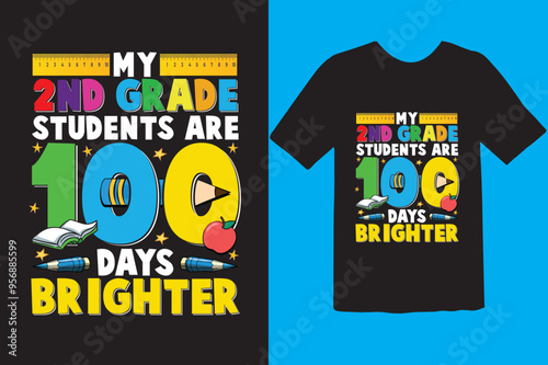 Back to School T-shirt Design, First day of school shirt, , Funny Teacher or Student Shirt, Last Day of School, 100 Magical Days