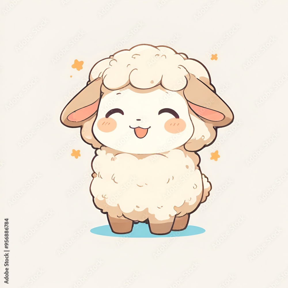 Cute Cartoon Lamb Illustration Cute Cartoon Lamb Illustration