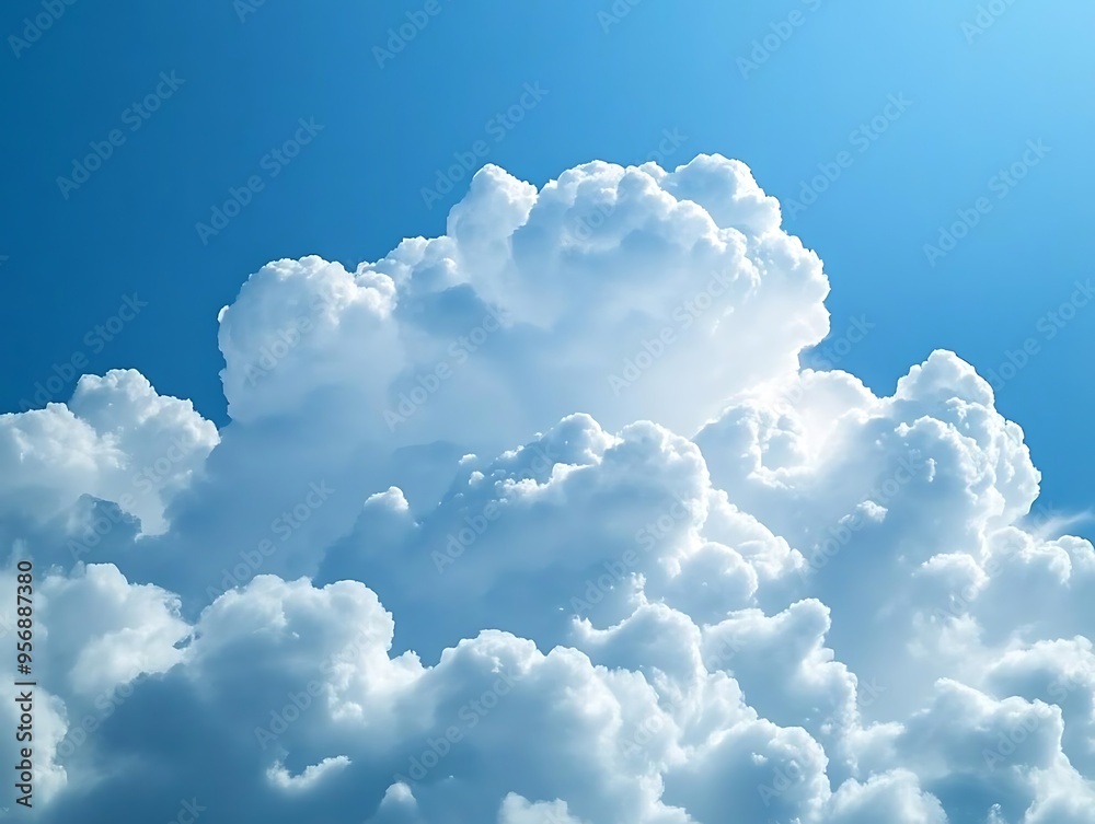 Fluffy White Clouds in a Blue Sky - Photo Fluffy White Clouds in a Blue Sky - Photo