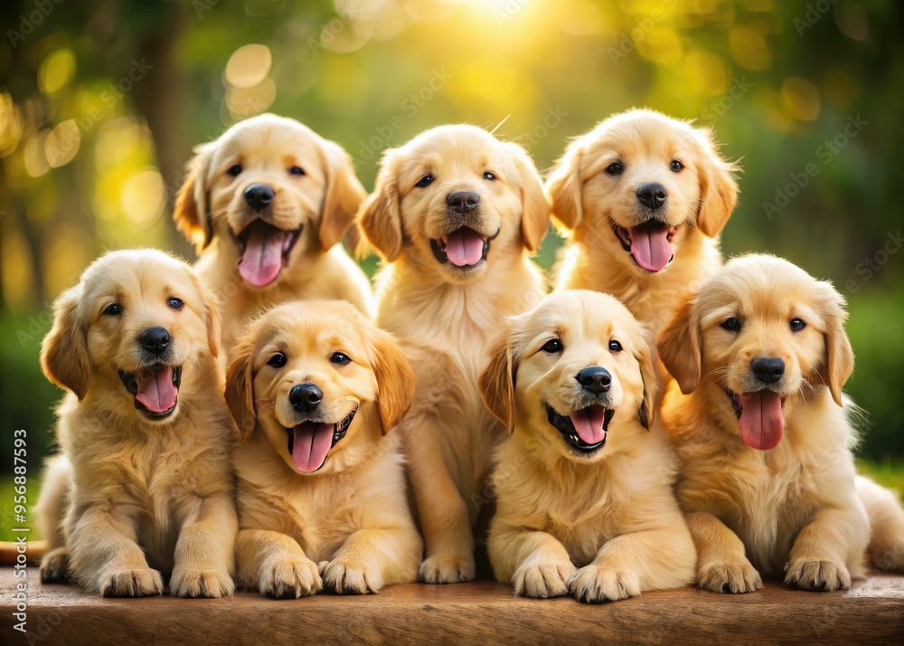 optimistic and joyful cartoon golden retriever puppies optimistic and joyful cartoon golden retriever puppies