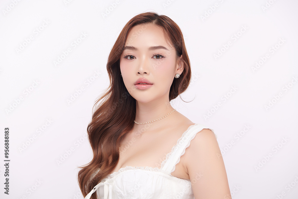Beautiful young asian woman with clean fresh skin on white background, Face care, Facial treatment, Cosmetology, beauty and spa, Asian women portrait. Beautiful young asian woman with clean fresh skin on white background, Face care, Facial treatment, Cosmetology, beauty and spa, Asian women portrait.