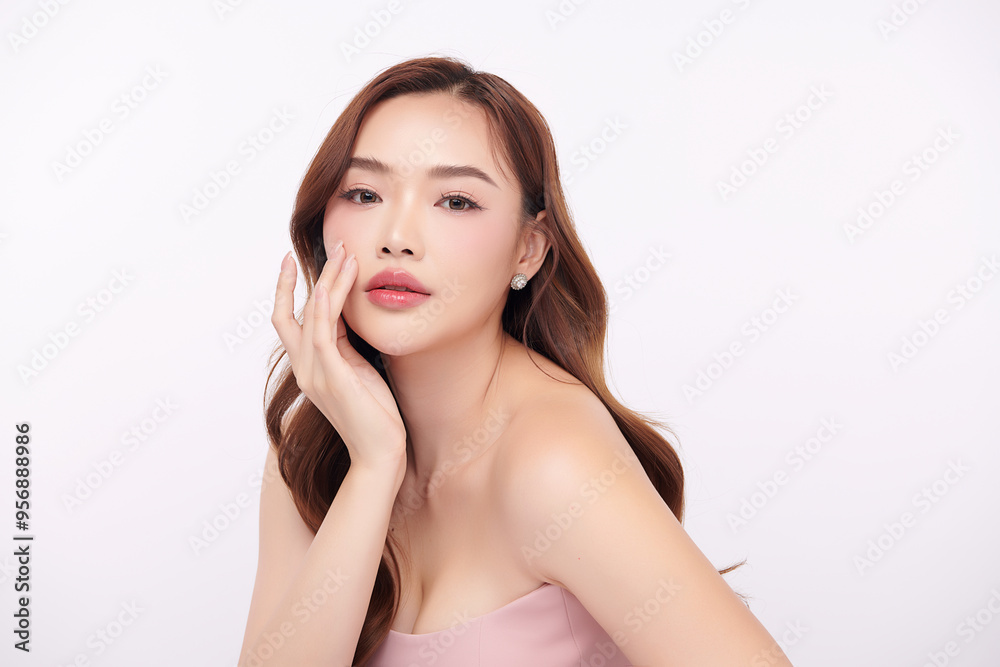 Beautiful young asian woman with clean fresh skin on white background, Face care, Facial treatment, Cosmetology, beauty and spa, Asian women portrait. Beautiful young asian woman with clean fresh skin on white background, Face care, Facial treatment, Cosmetology, beauty and spa, Asian women portrait.