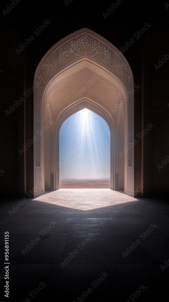 Sunlight streams through an archway. Sunlight streams through an archway.
