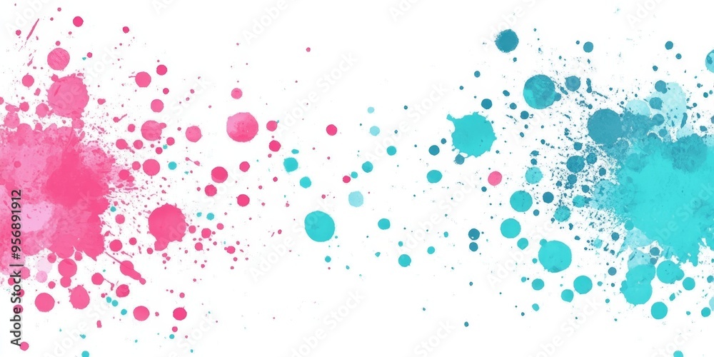 Turquoise and pink small spots creating a grunge style on a white isolated background Turquoise and pink small spots creating a grunge style on a white isolated background
