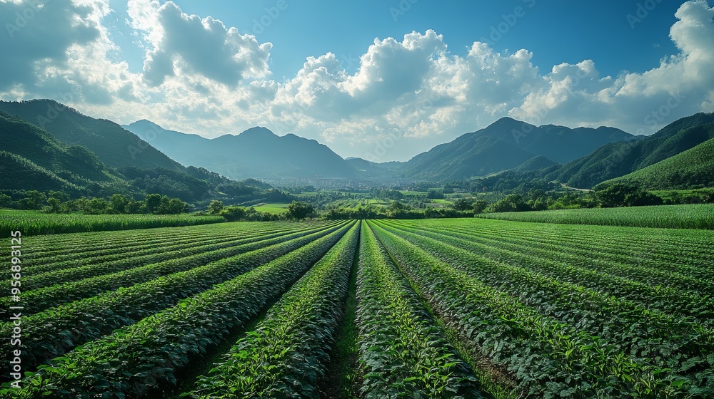 Realistic Solar Power Plant in Shenzhen Fields, AI generated illustration Realistic Solar Power Plant in Shenzhen Fields, AI generated illustration