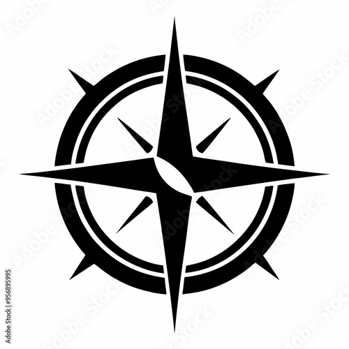 Compasses Black silhouette