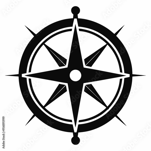Compasses Black silhouette