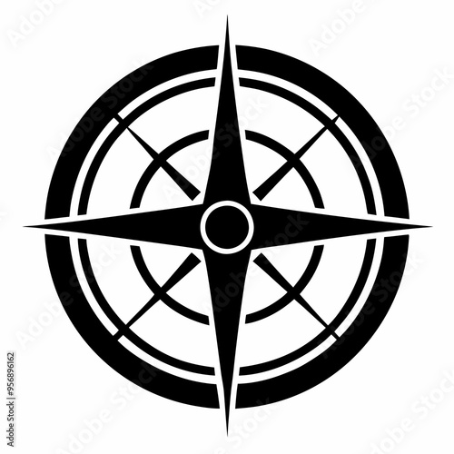 Compasses Black silhouette