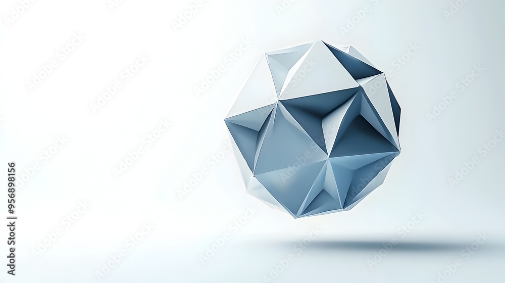 Floating 3D Hexagonal Abstract Digital Low-Poly Geometric Design Concept Floating 3D Hexagonal Abstract Digital Low-Poly Geometric Design Concept