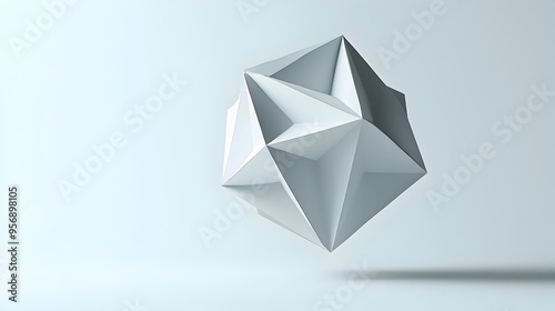 Levitating Polygonal Geometric Abstract 3D Rendering for Background or Wallpaper