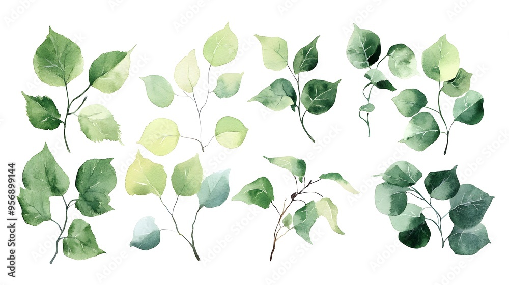 Fototapeta premium Vibrant Green Foliage and Leaves Forming Natural Background Design