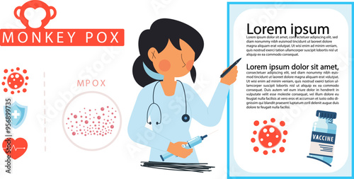 Mpox illustration Monkey Pox virus Logo 