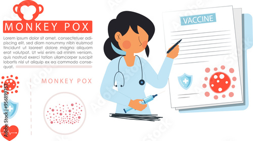 Mpox illustration Monkey Pox virus Logo 