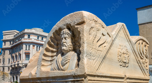Fotografie Detail of the ancient roman ruins in Ovid's Square, Constanța, Romania