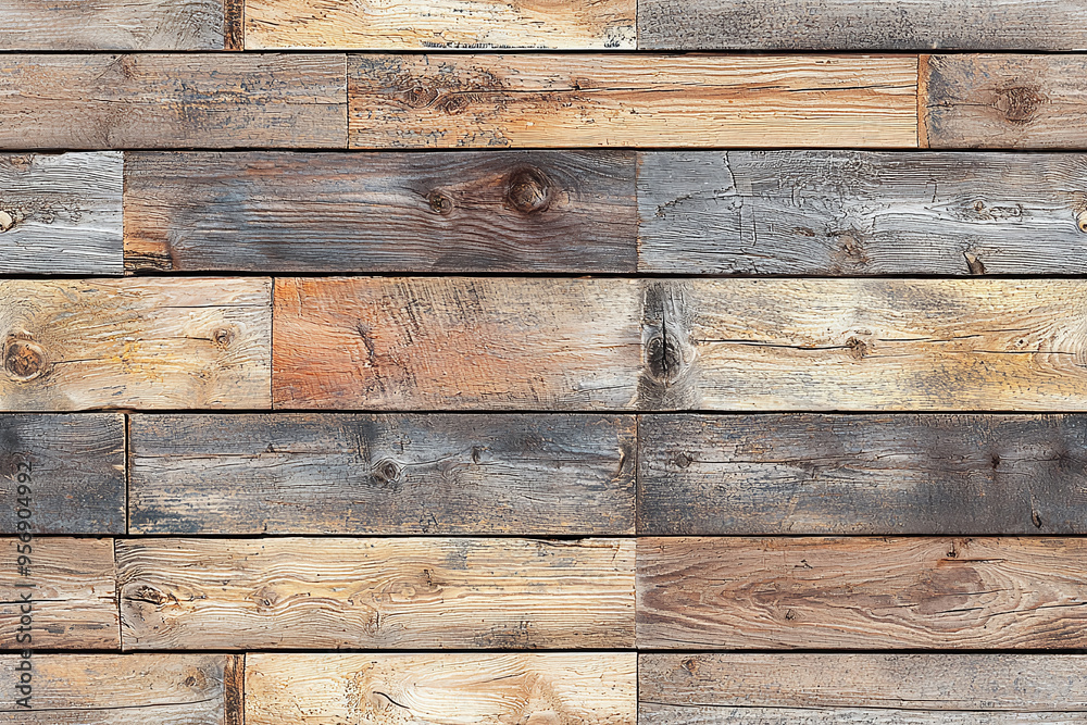 Naklejka premium weathered wood planks seamless pattern texture background