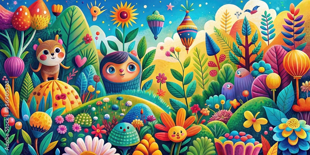 Fototapeta premium Playful Bright Illustrative Art