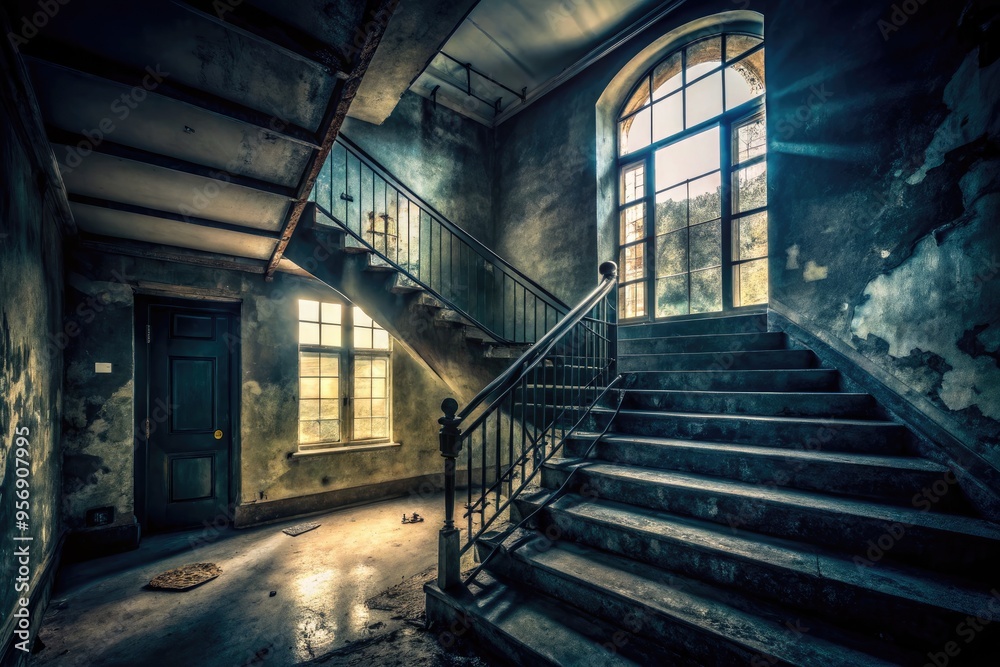 dark and foreboding school stairwell atmosphere creepy abandoned slow motion shadows and suspense dramatic lighting lonely haunting isolated eerie night time stairs descending darkness fades to black dark and foreboding school stairwell atmosphere creepy abandoned slow motion shadows and suspense dramatic lighting lonely haunting isolated eerie night time stairs descending darkness fades to black