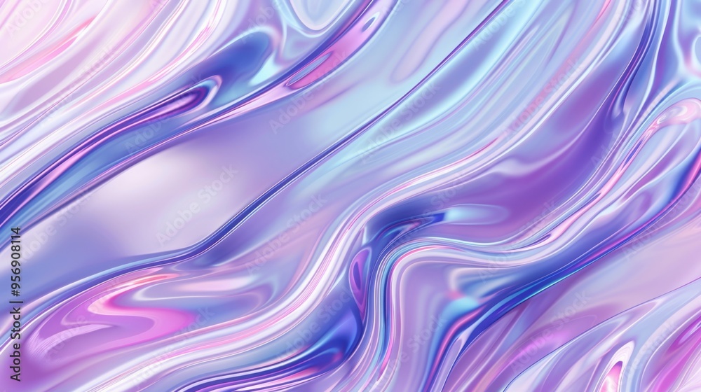 Abstract Purple and Blue Swirling Liquid Texture