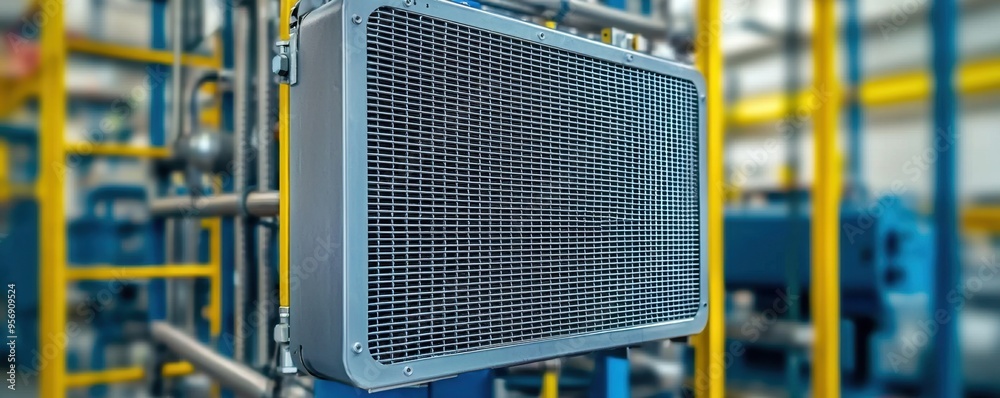Industrial radiator showcasing advanced technology in a modern facility, highlighting efficiency and innovation in design. Industrial radiator showcasing advanced technology in a modern facility, highlighting efficiency and innovation in design.