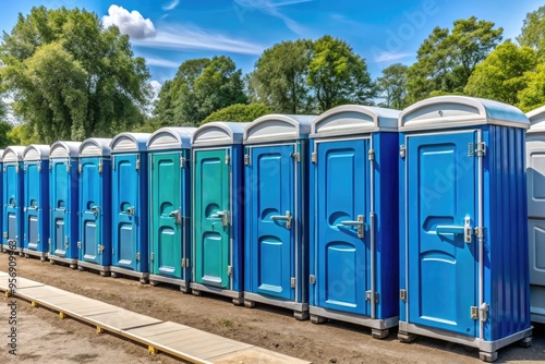 Portable and compact toilet solutions for outdoor events and construction sites photo