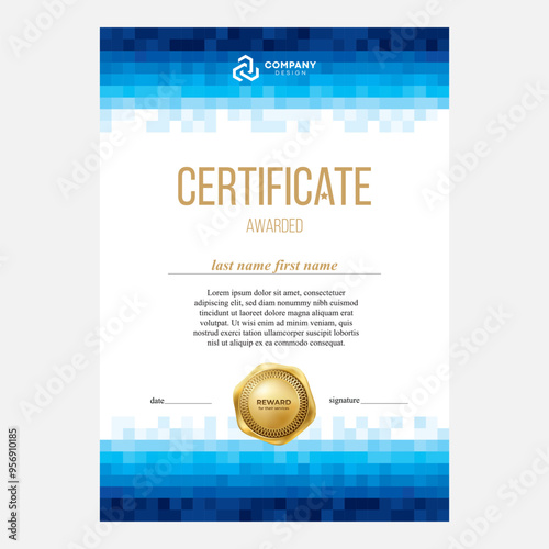 Design of the certificate, award diploma, modern geometric background, creative design, vector