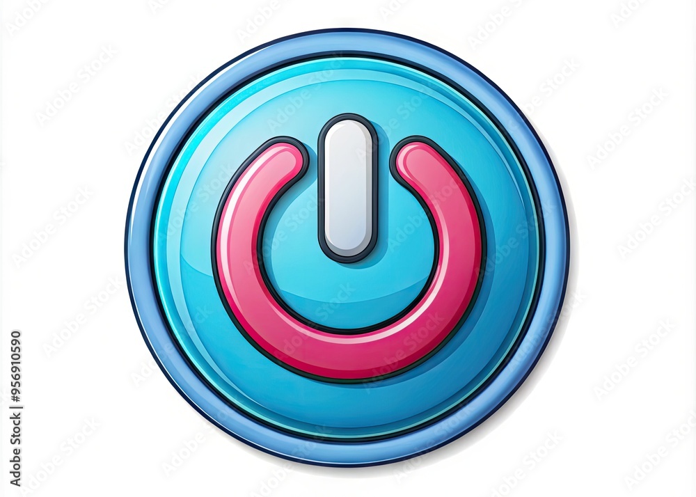power button icon illustration stylized hand drawn whimsical power button icon illustration stylized hand drawn whimsical