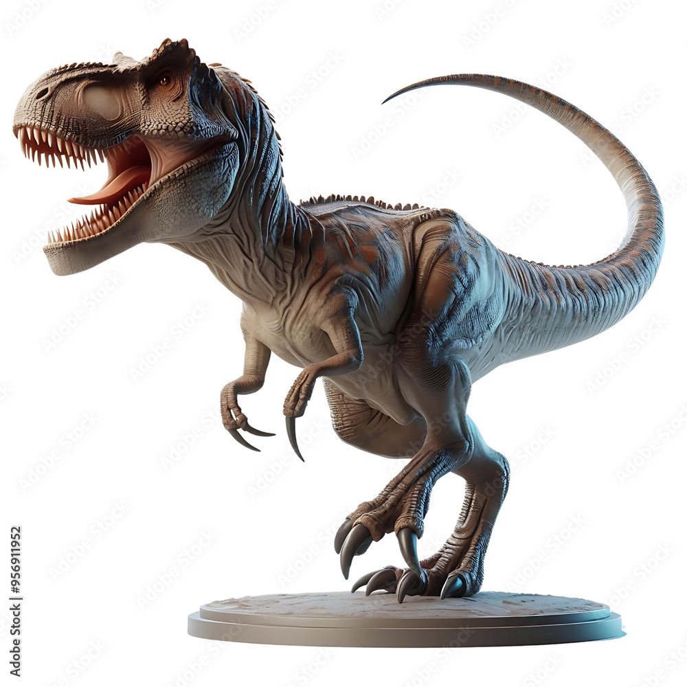Fototapeta premium 3D tyrannosaurus T-rex dinosaur isolated in white Background 