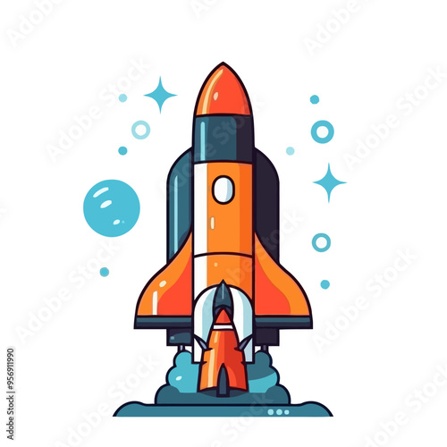 Rocket icon. Space rocket launch. Spaceship image. Vector illustration.