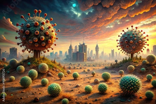 Desolate landscapes Epsteins Barr virus style post-apocalyptic photo