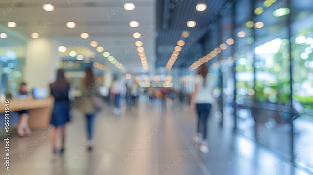 hall building in Business office with blurred people walk with blurred bokeh background hall building in Business office with blurred people walk with blurred bokeh background