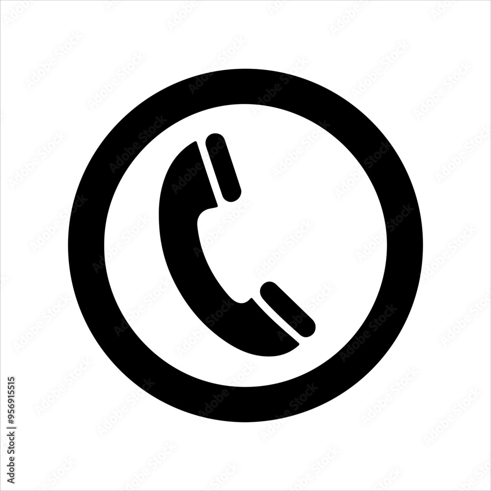Black circle with call icon silhouette vector illustration design on white background. Black circle with call icon silhouette vector illustration design on white background.