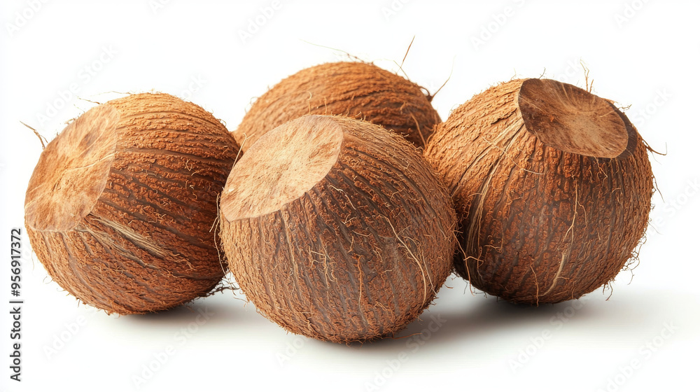 Delicious coconuts, isolated against a white background. Delicious coconuts, isolated against a white background.