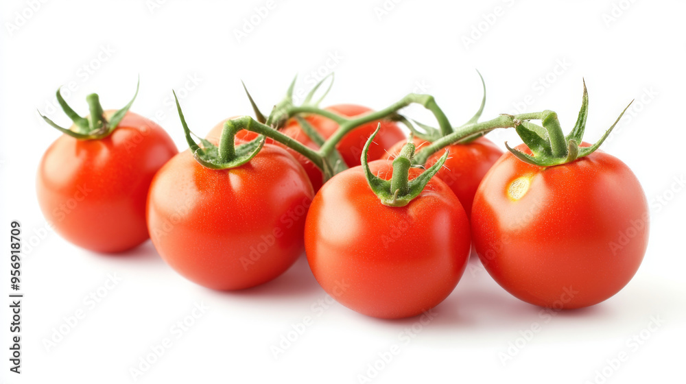 Delicious red tomatoes, isolated against a white background. Delicious red tomatoes, isolated against a white background.