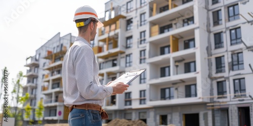 A commercial real estate appraiser surveying a property for valuation purposes