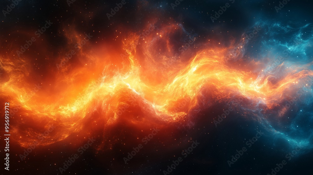 A Breathtaking View of Cosmic Waves and Nebulae in Space A Breathtaking View of Cosmic Waves and Nebulae in Space