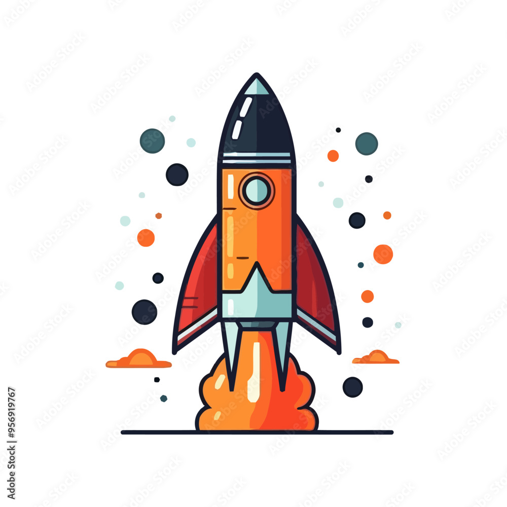 Rocket icon. Space rocket launch. Spaceship image. Vector illustration. Rocket icon. Space rocket launch. Spaceship image. Vector illustration.