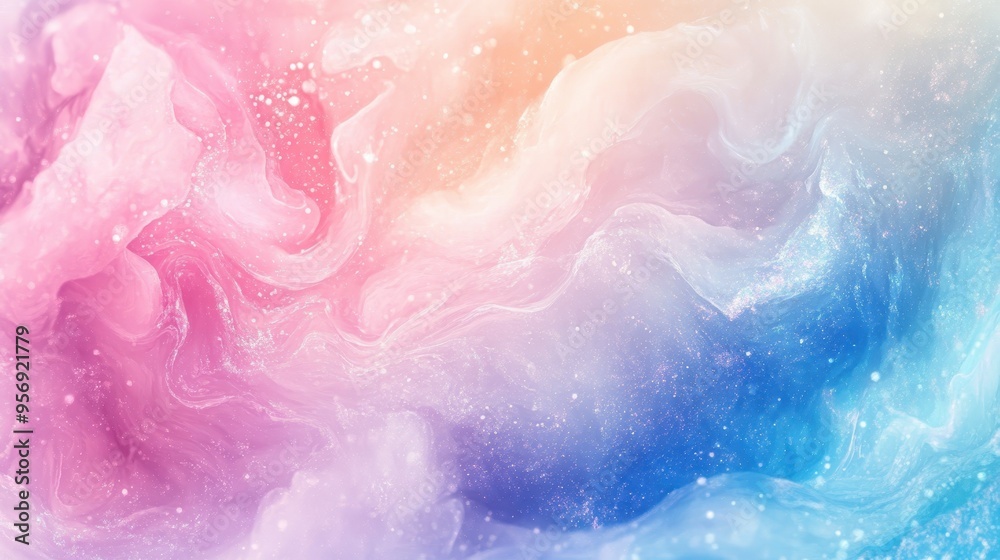 Fototapeta premium Ethereal Glow - Abstract Art Background with Pastel Gradient and Glitter Accents
