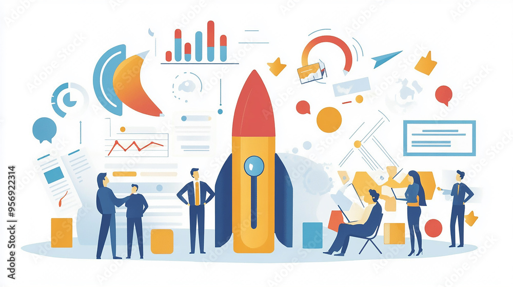 Entrepreneurs conducting in-depth research to identify a niche market opportunity for targeted business growth through innovative strategies, tailored solutions, and effective customer engagement