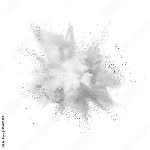 white powder splash paint watercolor isolated on transparent background cutout