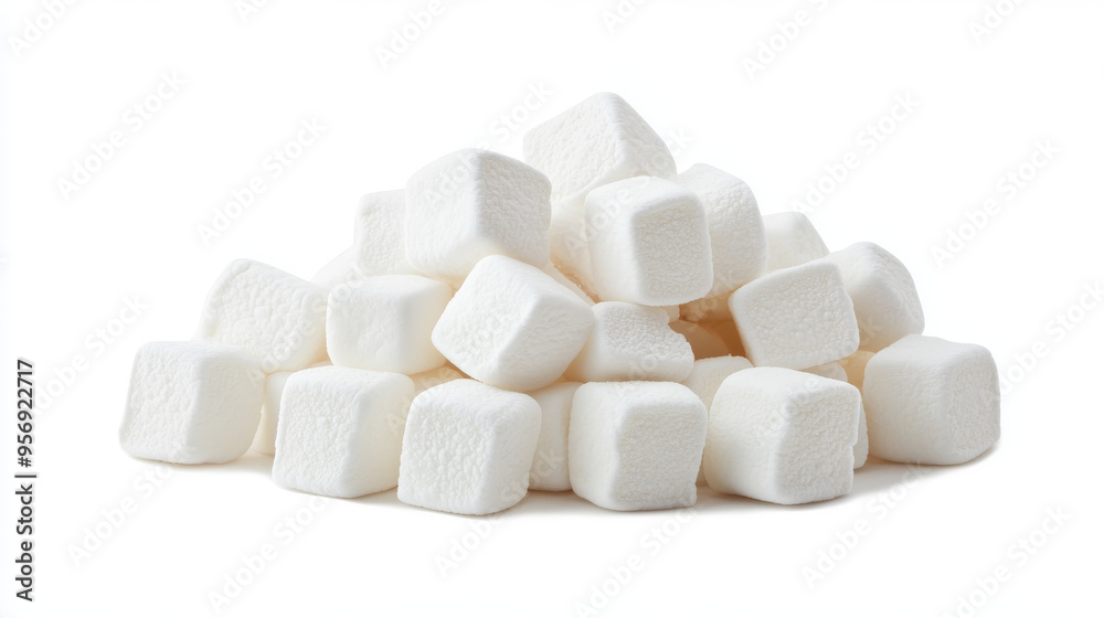 Heap of delicious marshmallows, piled together, isolated on a white background. Heap of delicious marshmallows, piled together, isolated on a white background.