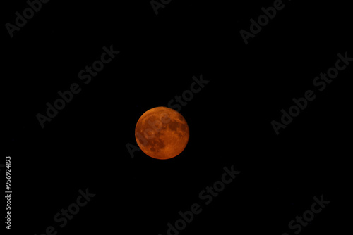 Fototapeta Naklejka Na Ścianę i Meble -  lune, rousse, pleine lune, rouge, ciel