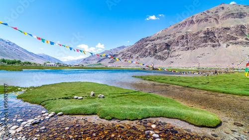 Sani Lake near Padum is just a short distance from Sani Monastery is a natural water body in Zanskar Valley, Ladakh, India	 photo