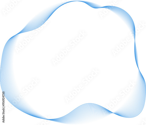 Wallpaper Mural Circle round liquid shape with blue gradient line. Design element Torontodigital.ca