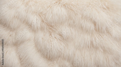 Close-up fluffy white fur texture appears to be This elegant and