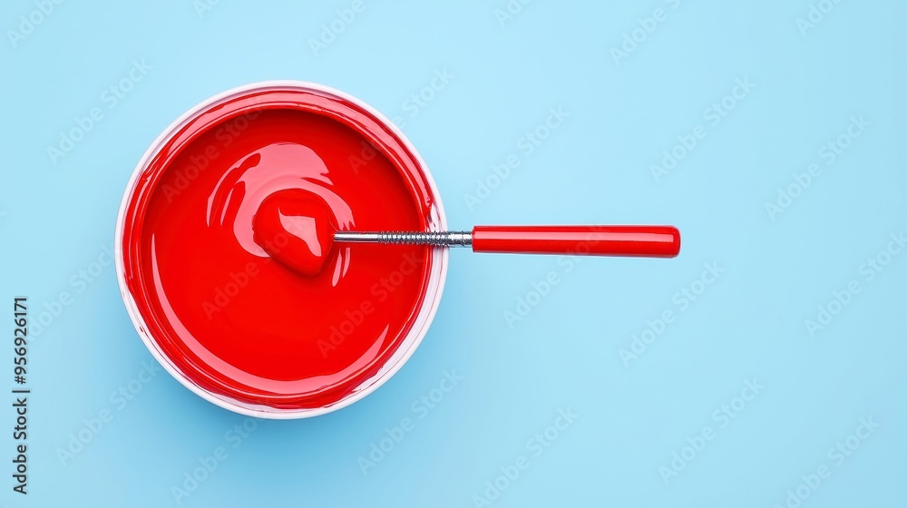 Home Renovation Challenge, a home owner or contractor attempts to open a paint can with a screwdriver, encountering frustration in a freshly painted room setting Home Renovation Challenge, a home owner or contractor attempts to open a paint can with a screwdriver, encountering frustration in a freshly painted room setting