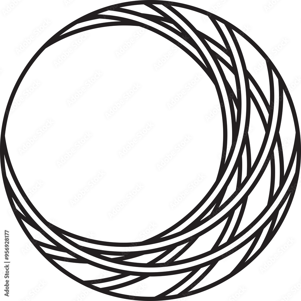 Overlapping round line icon. Geometric element Overlapping round line icon. Geometric element