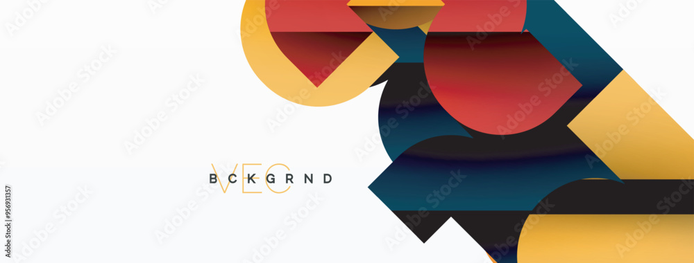 Abstract background. Colorful geometric curve shapes with black shadow lines effects Abstract background. Colorful geometric curve shapes with black shadow lines effects