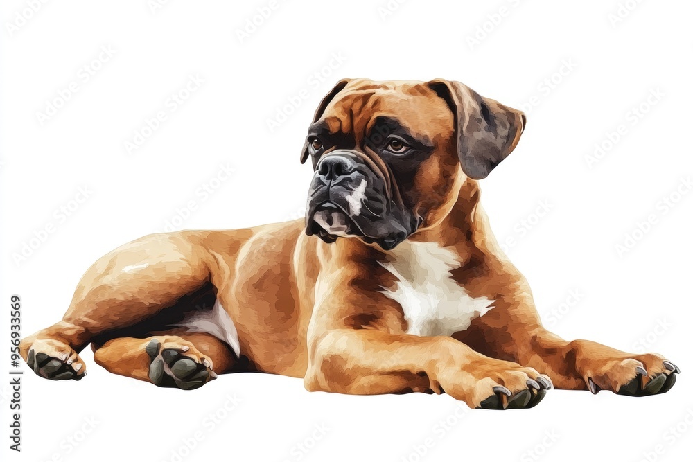 Fototapeta premium Brown dog lying down